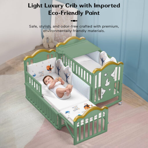 light luxury baby wooden cot bed