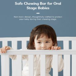 safe chewing baby wooden cot