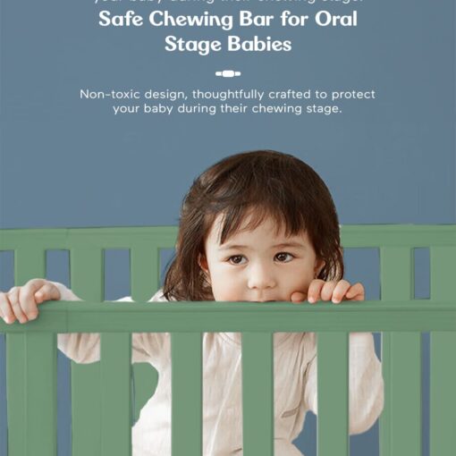 safe chewing bar baby wooden cot bed