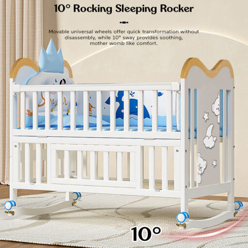 sleeping rocker baby wooden cot