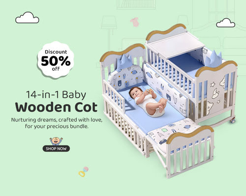 14-in-1 Baby Cot Bed Crib