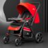 StarAndDaisy Colossal Dual-Facing Baby Stroller with Adjustable Canopy, 5-Point Safety Belt & Detachable Food Tray - Red