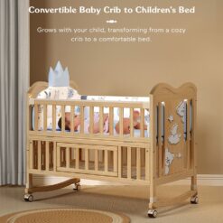 convertible baby wooden cot bed