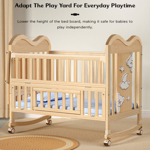 playtime baby wooden cot bed