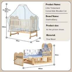 baby wooden cot bed dimension