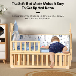 baby wooden safe bed