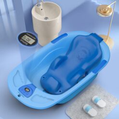 StarAndDaisy Anti-slip Bathtub for Baby with Bather Seat, Infants & Toddlers Bathtub with Temperature Sensor - Light Blue