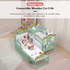 Convertible Baby Wooden Cot