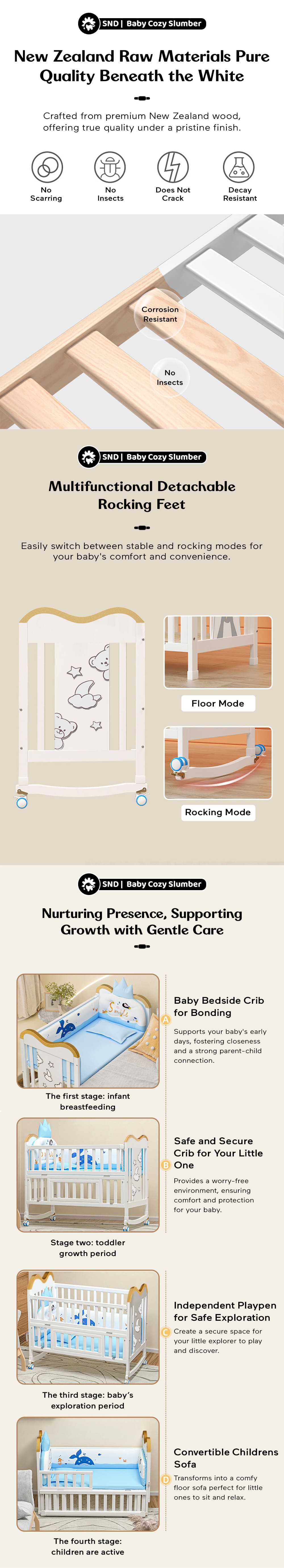 Specification of Baby Wooden Cot-