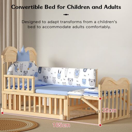 convertible wooden bed for baby