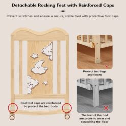 detachable baby wooden cot bed