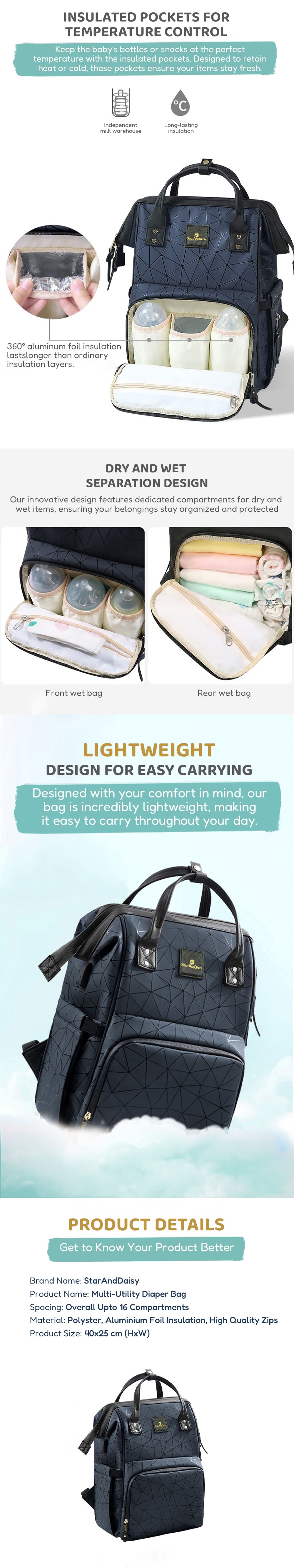 Specification of  Diaper Bags