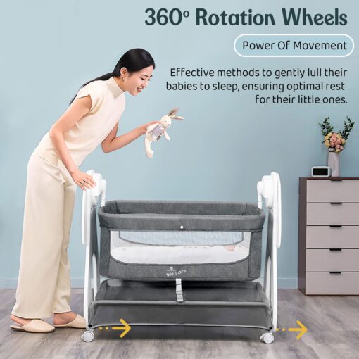 Electric Baby Cradle with 360° Wheels