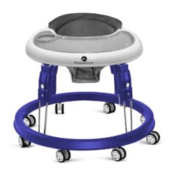 StarAndDaisy First Baby Walker with Adjustable Height, Infant Activity Walker with 360° Rotational 8 Wheels and Padded Seat for 6-24 Months Babies - Blue