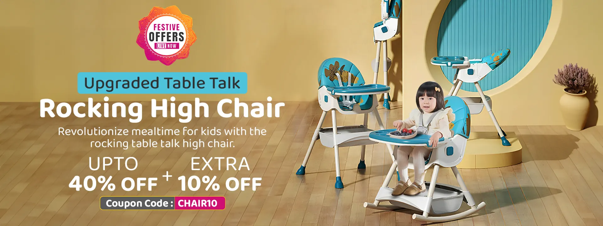 Upgraded Table Rocking Talk High Chair