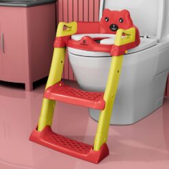 StarAndDaisy Potty Training Seat with Ladder, Toddler Potty Seat for Toilet for Kids - Red & Yellow