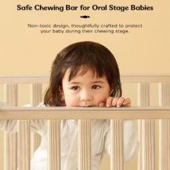 safe chewing bar baby wooden cot bed