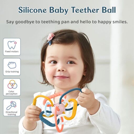 StarAndDaisy Silicone Baby Teether Ball For Age Upto 0-3 Years Kids