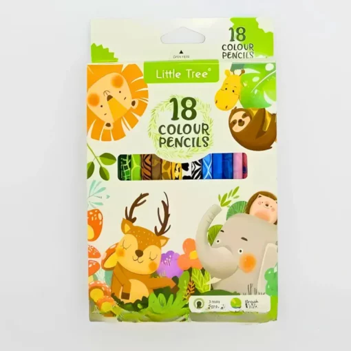 Colour Pencil Set for Kids, Premium Colored Pencil with 18 Colour, Stationery Set for Children - Assorted Print