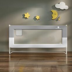 StarAndDaisy Baby Bed Rail Guards for Kids, Safety Bed Fence with Universal fit for king Size Bed - U-Full Body Support Frame 1.5m (Grey White)