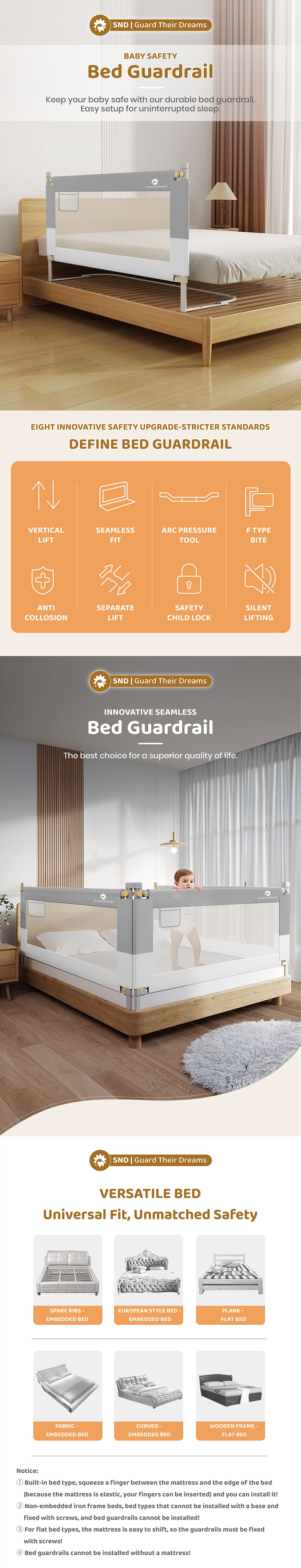 Baby Safety Bed Guardrail