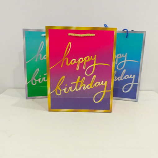 Happy Birthday Paper Bag For Girls And Boys, Bright And Colorful Birthday Gift Packaging, kids' birthday paper bag, Trendy Gift Bag, Luxury Paper Bag-Assorted Colour