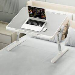 StarAndDaisy Portable Laptop Table, Foldable Bed Table with 7 Levels of Height Adjustable - Grey