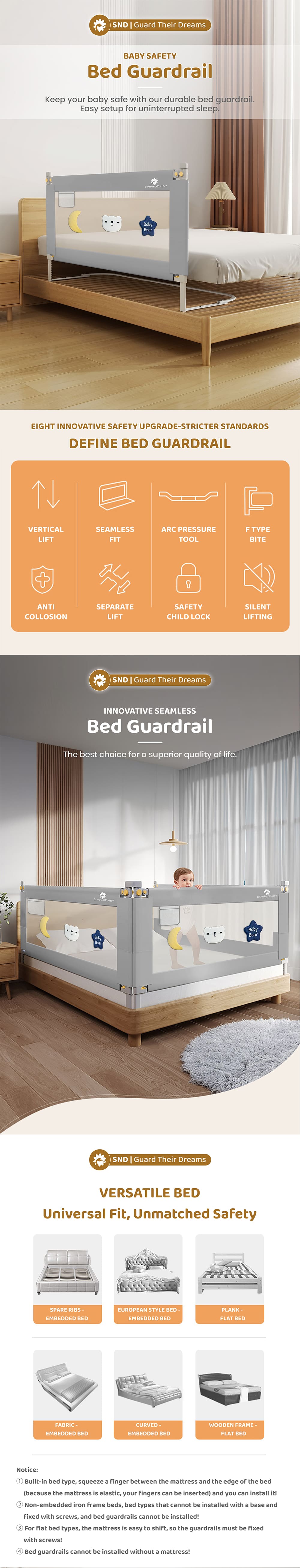 Baby Safety Bed Guardrail