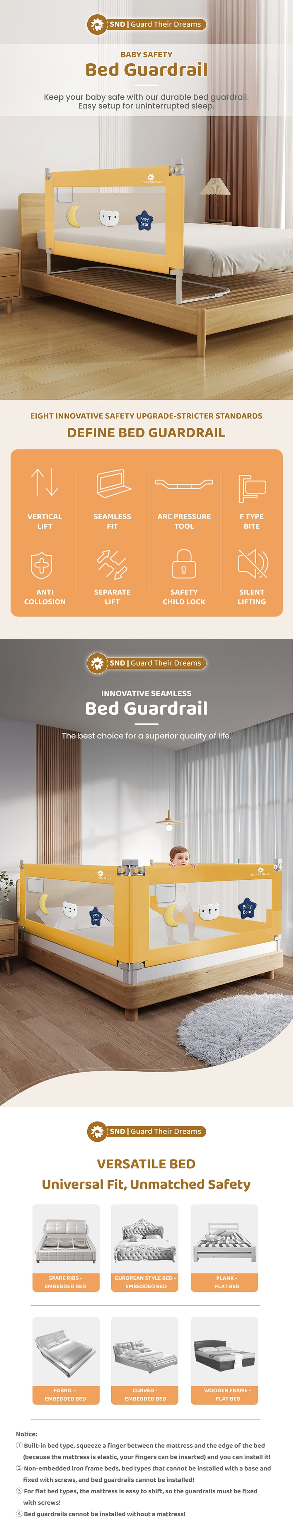 Baby Safety Bed Guardrail