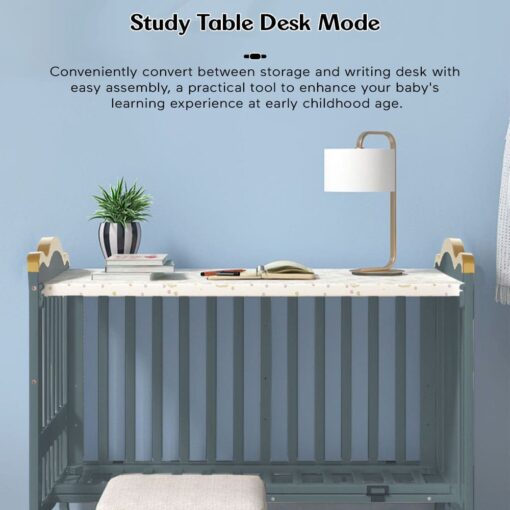 Baby Wooden cot easily convert into Study table