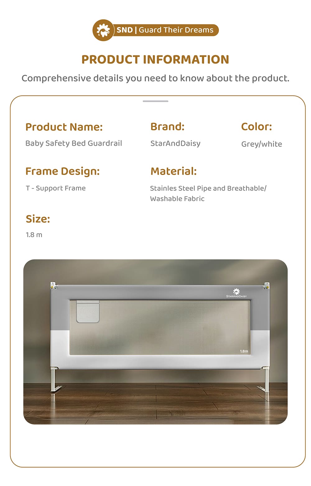 Specification of Bed Guardrail