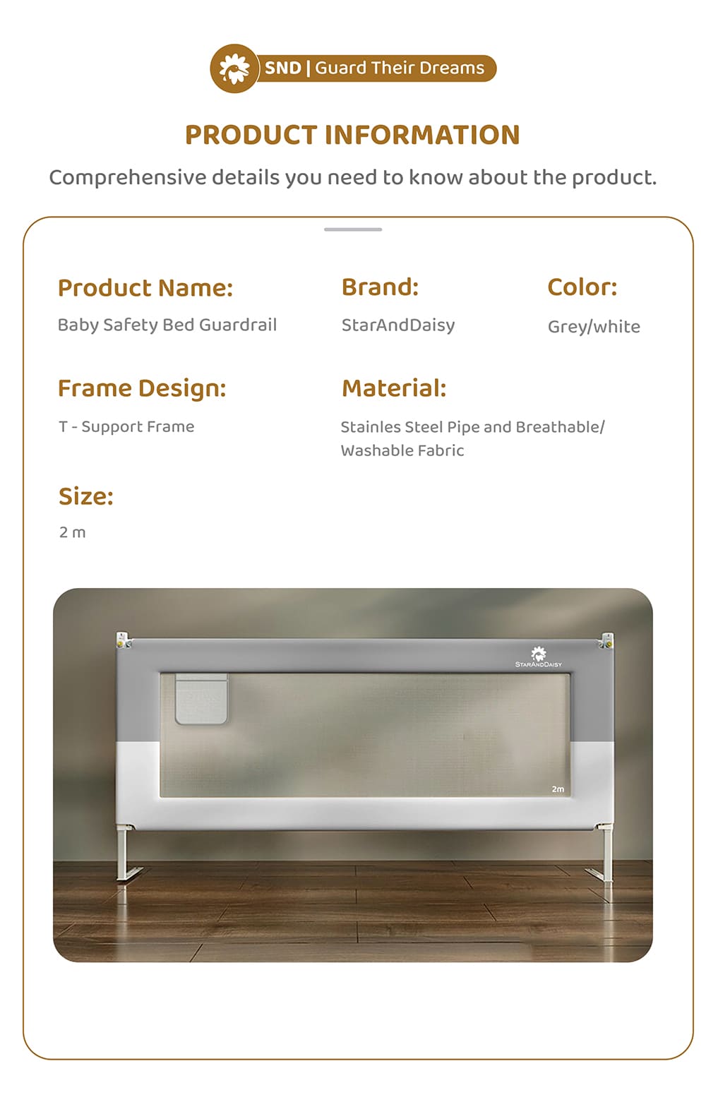 Specification of Bed Guardrail