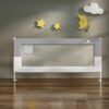 StarAndDaisy Kids Bed Guardrails with Adjustable Heights, Safety Bed Fence for Infants & Toddlers - T-Supportive Frame 2m (Grey White)