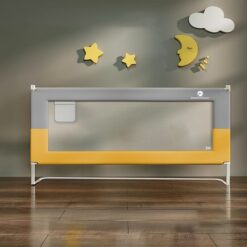 StarAndDaisy Adjustable Bed Guardrail for Baby, Bed Fence & Anti-Fall Bed Guards for Toddlers - U-Full Body Support Frame 2m (Yellow & Grey)