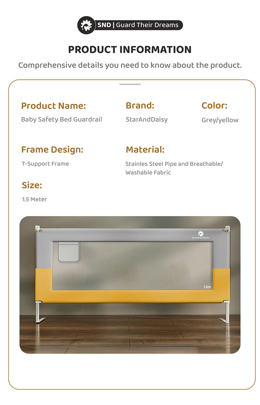 Specification of Bed Guardrail