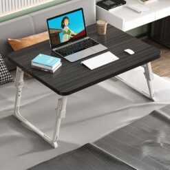 StarAndDaisy Multipurpose Bed Table, Foldable Laptop Table with Height Adjustable - Black