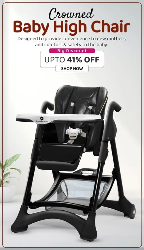 Baby Feeding High Chair, Kids Feeding Chair with 5-Level Seat Adjustment, 5-Point Safety Belt For Infants