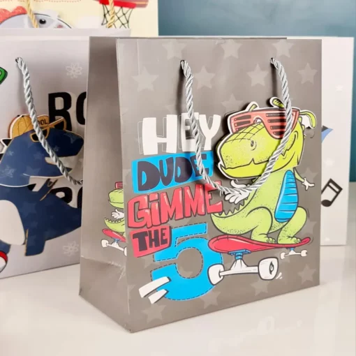 Cute Dino 3D Paper Carry Bag