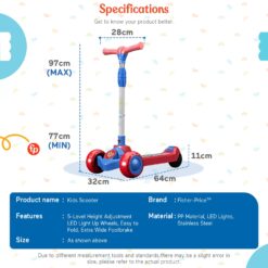 Kick scooter for 3 to 12 years