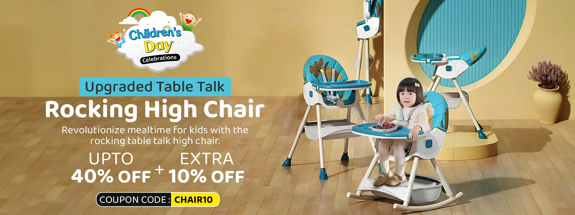 Upgraded Table Rocking Talk High Chair