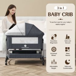 Multifunctional baby crib with mosquito net and storage