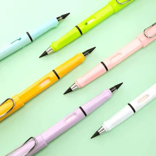 Nib Pencil Set with Eraser, Reusable Writing pencil with Extra Nib - Assorted Print