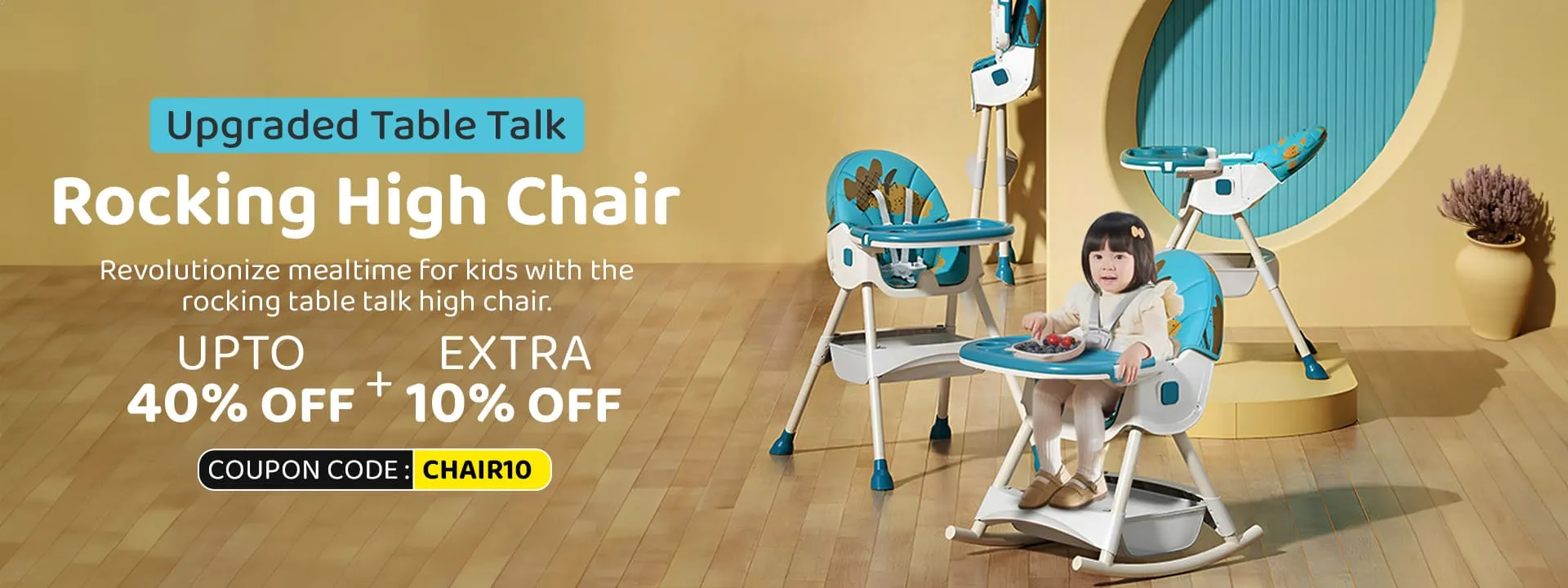 Upgraded Table Rocking Talk High Chair