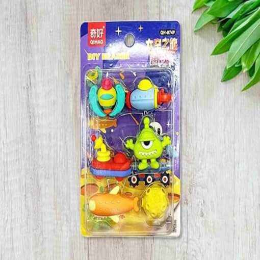 Space Eraser Set, Multi-Shaped Erasers, Fun Erasers for Kids, Space-Themed Stationery, Space Gifts for Kids-Assorted Colour