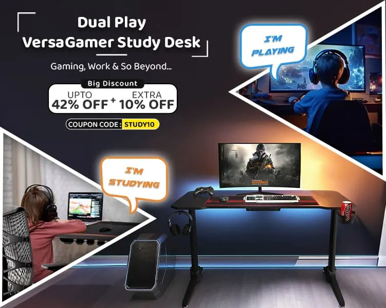 Dualplay versa gamer study desk