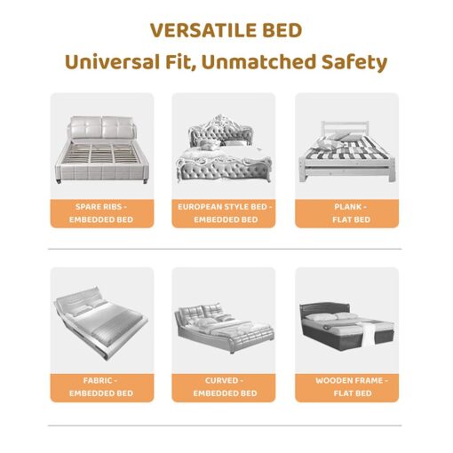 Bed Guardrail with Universal Fit Design