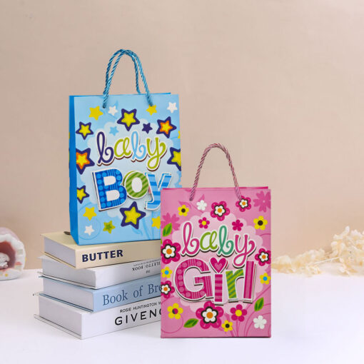 Boy Girl Paper Bag, Designer Paper Carry Bag, Birthday Gift Bag for Kids, Durable Paper Carry Bag, Designer Paper Bag-Assorted Print