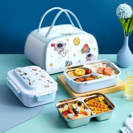 Lunch Box With Insulated Bag, Stylish Lunch Box for Kids and Adults, Easy-to-Clean Lunch Box, Portable Food Warmer Box-Assorted Colour