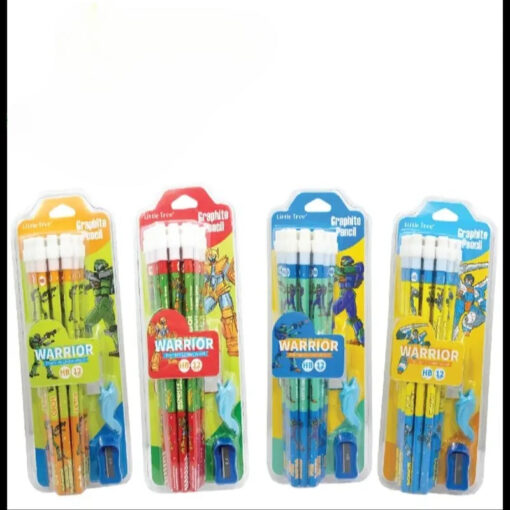 Pencil Set With Eraser And Sharpener