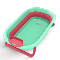 StarAndDaisy Anti-Slip Baby Bathtub Compact and Foldable Baby Bath Tub for Babies - BT Basic Green & Pink